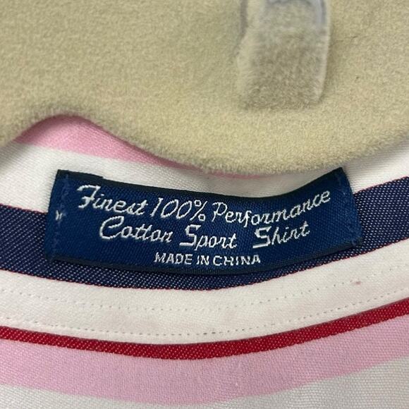 Paul Fredrick Multicolor Stripe 100% Performance Cotton Sport Shirt Mens Large - Picture 2 of 4